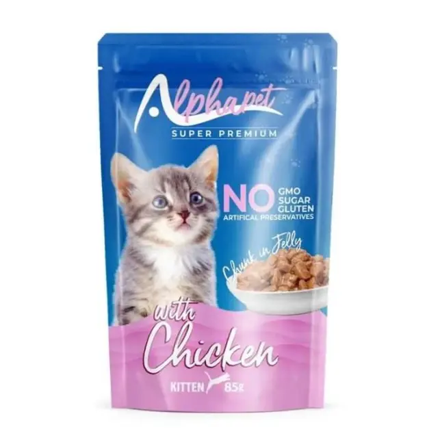 Alphapet Φακελάκια Kitten για Γατάκια με Κοτόπουλο 85gr
