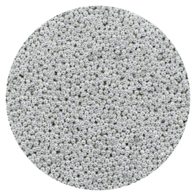 Χάντρες γυάλινες μικρές (Glass microbeads) Pentart 0,8-1 mm 40gr, Ασημί 2