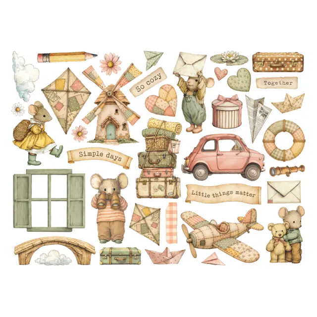 Die Cuts Stamperia, Cozy Family 2