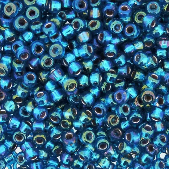 Χάντρα Miyuki Round Rocailles 8/0 - 1025 - Silver Lined Capri Blue AB ~25gr
