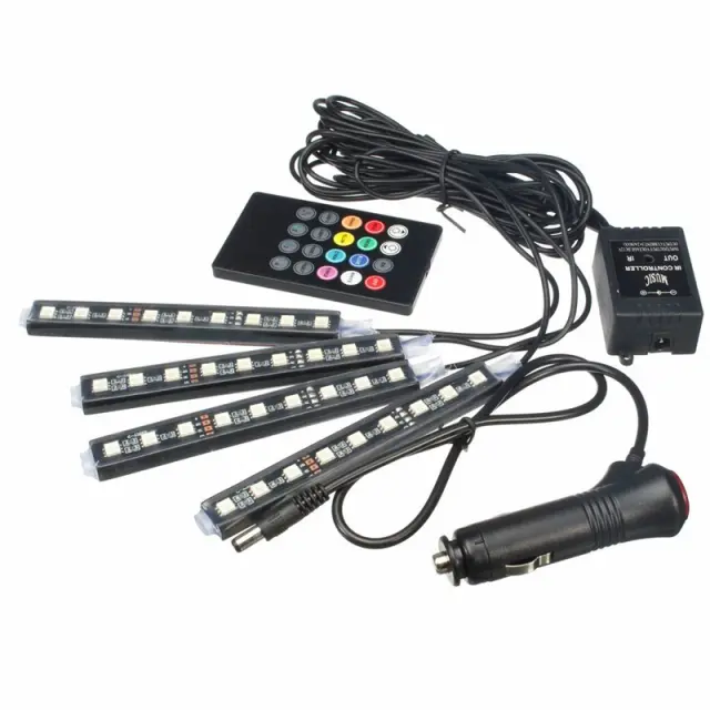 Σύστημα εσωτερικού φωτισμού αυτοκινήτου RGB 12V - OEM 3