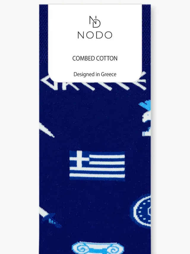 Κάλτσα Βαμβακερή με Σχέδια Greek Patterns NODO 3