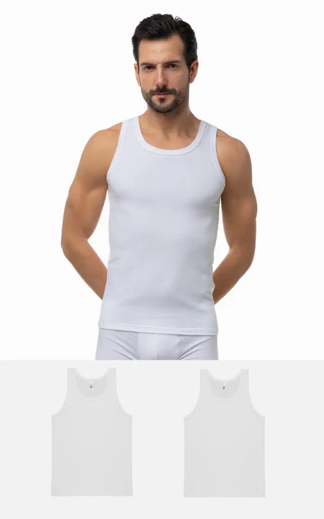 Sporties Bamboo Αμάνικη Ανδρική Φανέλα 10720 Minerva - Λευκό