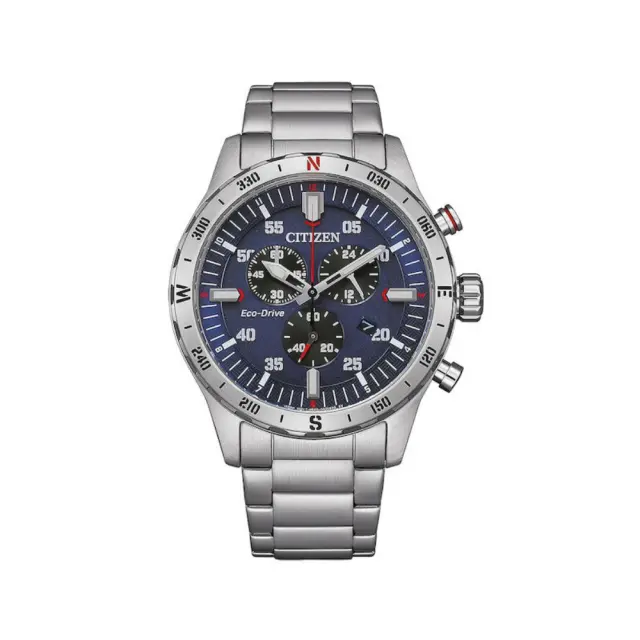 Citizen Eco Drive, Men's Chronograph Watch, Silver Stainless Steel Bracelet AT2520-89L