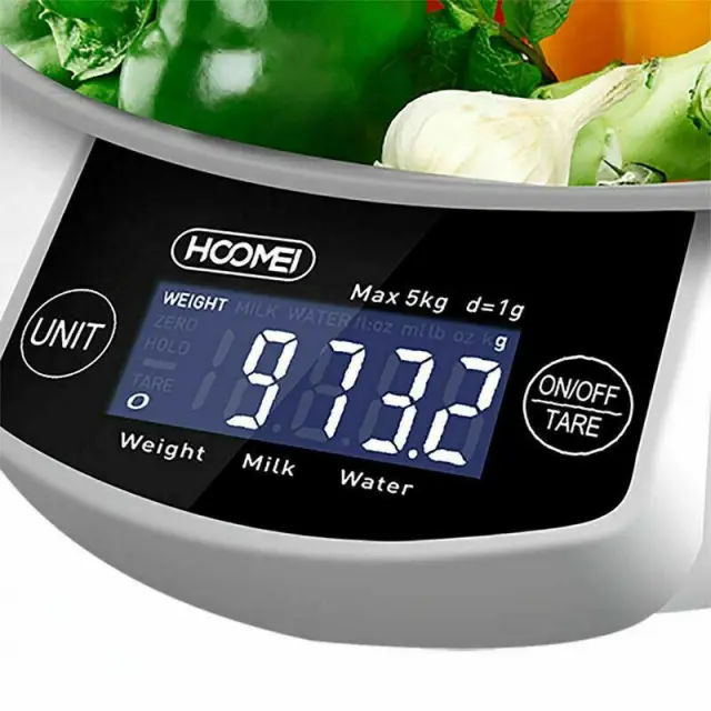 Hoomei HM-1238 Ψηφιακή Ζυγαριά Κουζίνας 1gr/5kg Λευκή 3