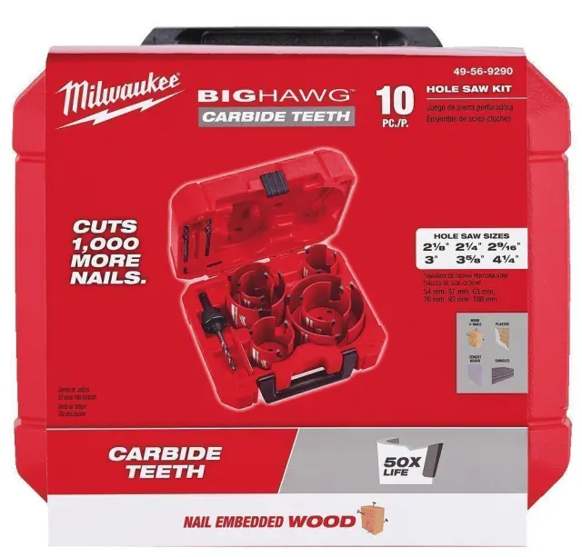 Milwaukee 4932464939 - Ποτηροτρύπανα Πολλαπλών Υλικών TCT BIG HAWG SET 10τμχ MW