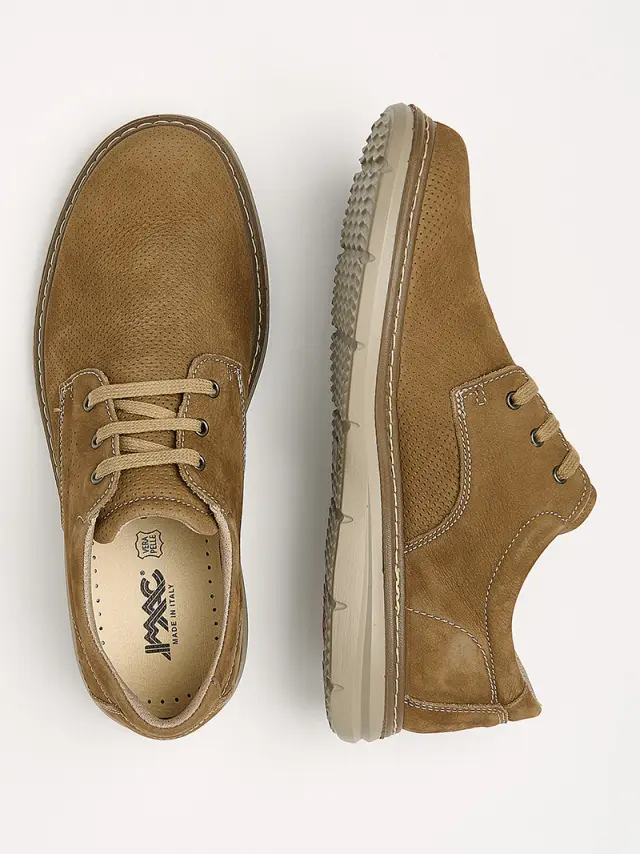 Imac Δετά-Oxfords Ανδρικό δέρμα Nubuck Καφέ IMA/350780 TAUPE 3