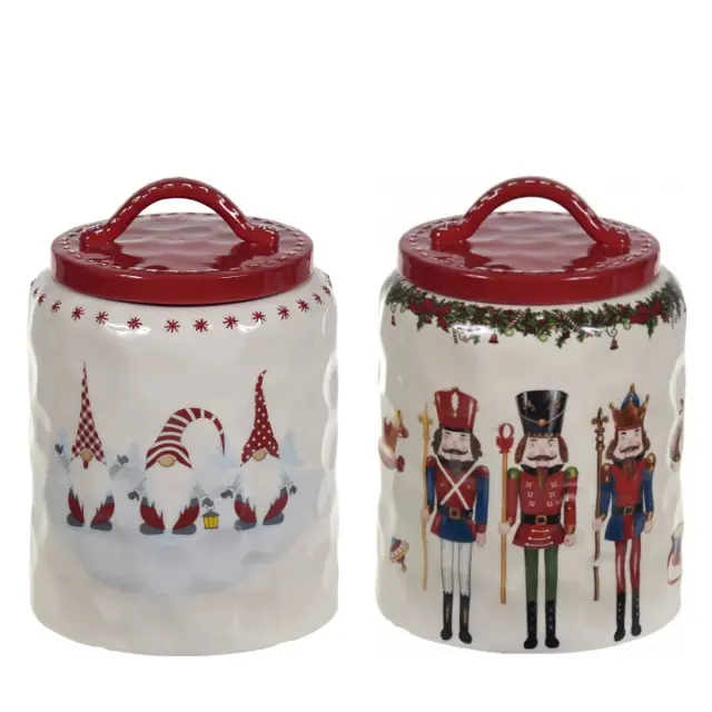 Μπισκοτιέρα Κεραμικό 14x14x19cm Σε 2 Σχέδια
