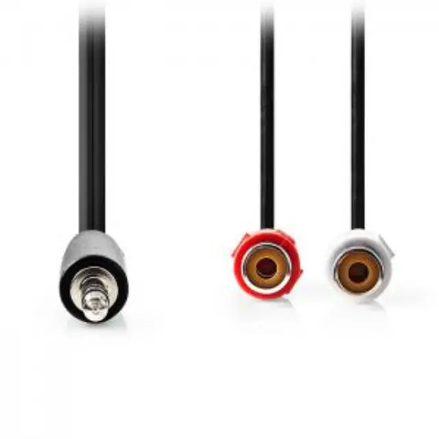 Στερεοφωνικό καλώδιο ήχου 3.5mm αρσ.- 2x RCA θηλ., 0.20m σε μαύρο χρώμα. 2