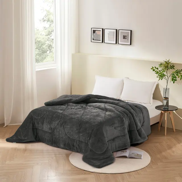 Κουβερτοπάπλωμα 220x240 Υπέρδιπλο 770gsm Anna Riska Vienna Anthracite 100% Πολυέστερ
