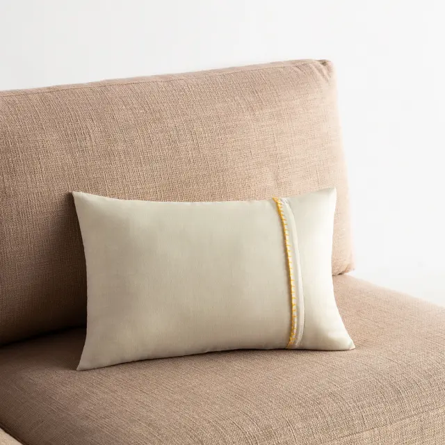 Μαξιλαροθήκη 30x45 GOFIS HOME Chrome Offwhite/Mustard