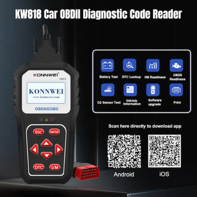 Konnwei KW818 Διαγνωστικό Αυτοκινήτου Ψηφιακό OBD 2 με Bluetooth 2