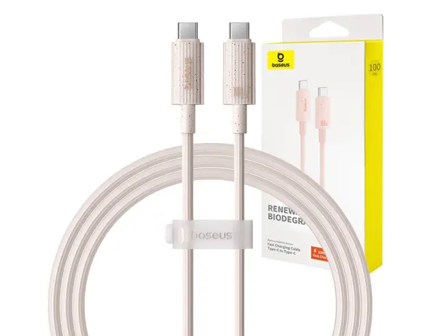 Καλώδιο Γρήγορης Φόρτισης Baseus Habitat USB-C σε USB-C - 100W - 1m - Ροζ P10360202421-00