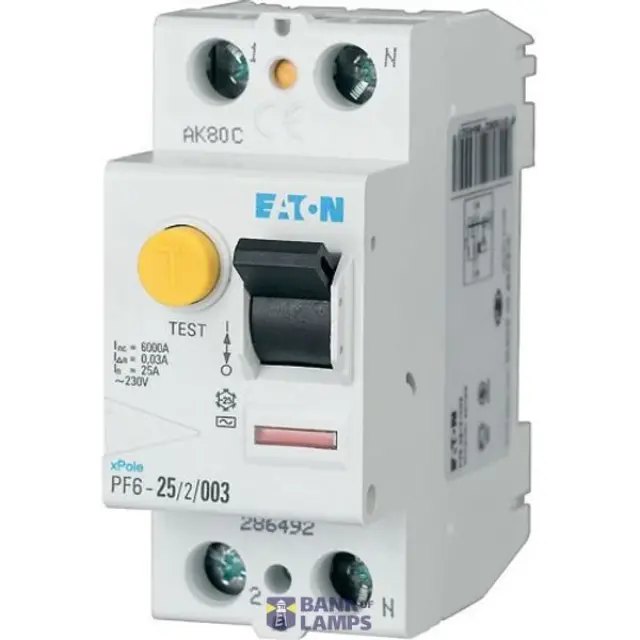 PF6-25/2/003-A Residual current circuit breaker (RCCB), 25A, 2p, 30mA, type A