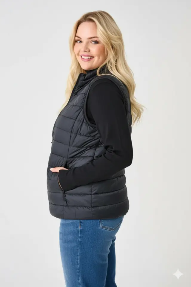 Αμάνικο μπουφάν plus size - Μαύρο - XL 2