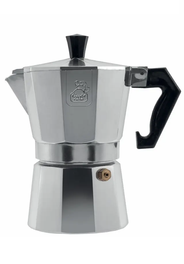 Καφετιέρα Espresso 3 Φλυτζανιών Με Λαβή Βακελίτη Ασημί/Μαύρο Αλουμίνιο