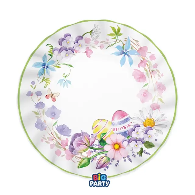 6 Πιάτα Χάρτινα Floral Easter / 25εκ