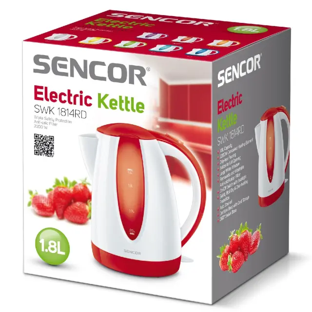 Βραστήρας με Διπλή Ένδειξη Στάθμης 1,8lt 2000W Sencor SWK 1814RD Κόκκινο 2