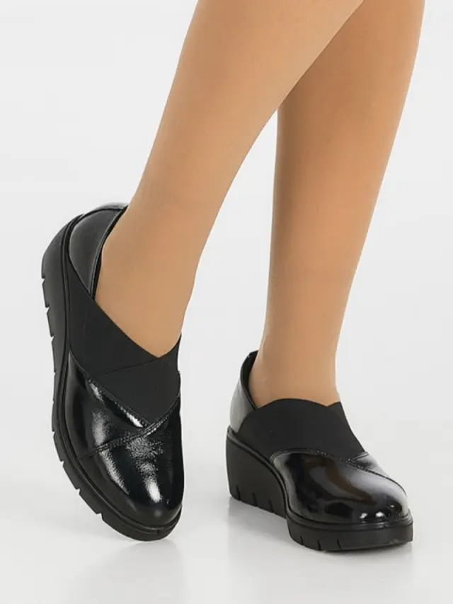 Imac Μοκασίνια-Loafers Γυναικείο δέρμα λουστρίνι Μαύρο IMA/855470 V/NERO 2