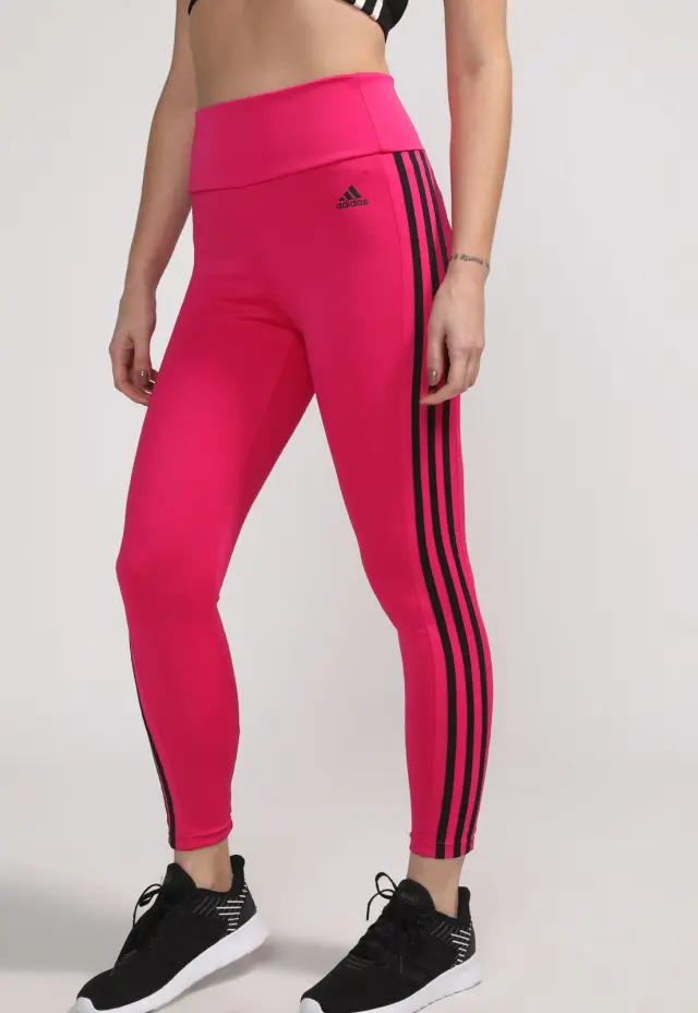 Adidas Designed to Move High-Rise 3-Stripes 7/8 Training Γυναικείο Cropped Κολάν HK9951 Magenta - S