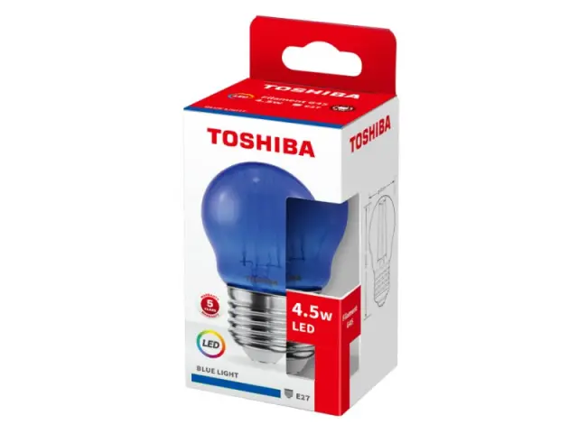 Toshiba LED Filament Color Blue G45 E27 4.5W (DELS-FGB44P5B7AF11)