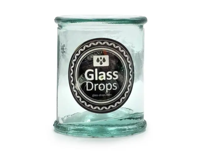 Kηροπήγιο Βάζο Glass Drops Diamante (5244) Aπό 100% ανακυκλωμένο γυαλί, Xωρητικότητας 130ml, Διαστάσεων Ø 7 x Υ 8 cm 5244 3