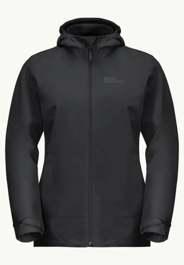 Jack Wolfskin Moonrise 3in1 Jacket Γυναικείο Συνθετικό Μπουφάν 3 σε 1 Regular Fit Black - Medium
