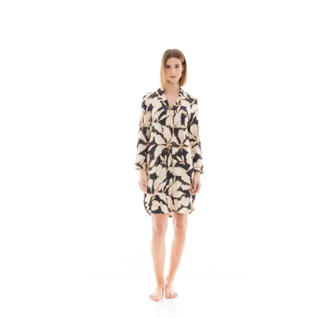 Νυχτικό Homewear BUTTONED GOLD LEAF W1331 Pink Label - XXL