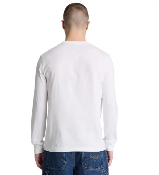 Timberland - Ανδρική Μακρυμάνικη Μπλούζα Slim Fit Dunstan River Tree Embroidered TBC0YHBT-100 Λευκό 2