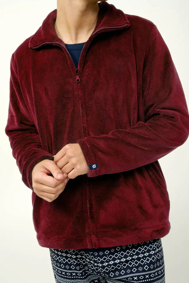 Ανδρικό Fleece Τζάκετ με Φερμουάρ Vamp 23694 RED PORTO 2
