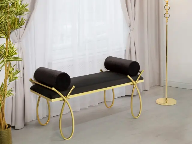 Ταμπουρέ Μαύρο/Χρυσό RIBBON 3