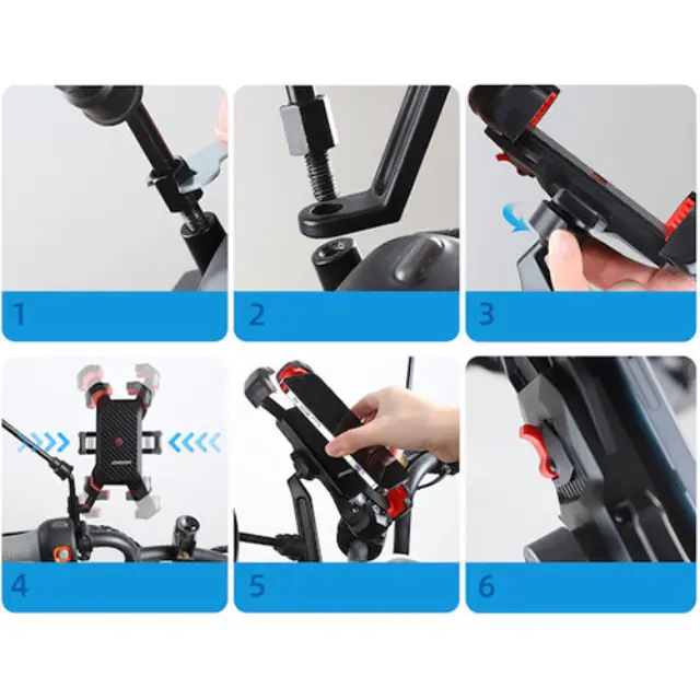 Joyroom JR-ZS288 Βάση Κινητού Μοτοσυκλέτας με Ρυθμιζόμενο Βραχίονα 4.7-7" για τον Καθρέπτη 3