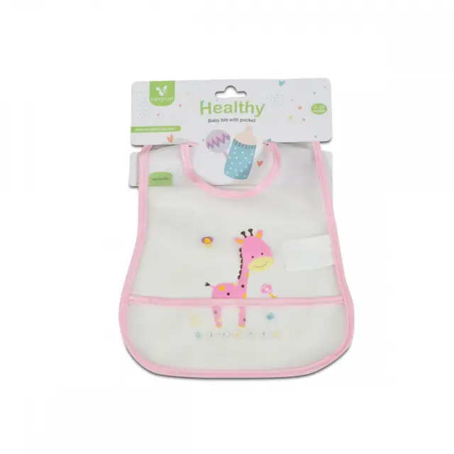 Cangaroo Baby Bib Σαλιάρα Healthy με Συλλέκτη Τροφίμων Pink