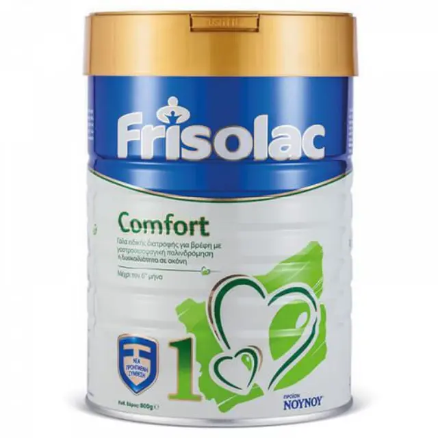 Frisolac 1 Comfort Ειδικό Γάλα για Βρέφη από 0-6 Μηνών με Γαστροοισοφαγική Παλινδρόμηση ή Δυσκοιλιότητα, 800gr