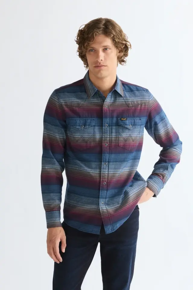 Wrangler Ανδρικό Καρό Πουκάμισο WESTERN 112387075 - Dark Americana - M