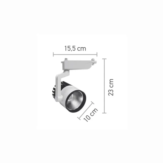 InLight Σποτ Ράγας Λευκό LED 30W 4000K D:10cmX23cm (T00102-WH) 3