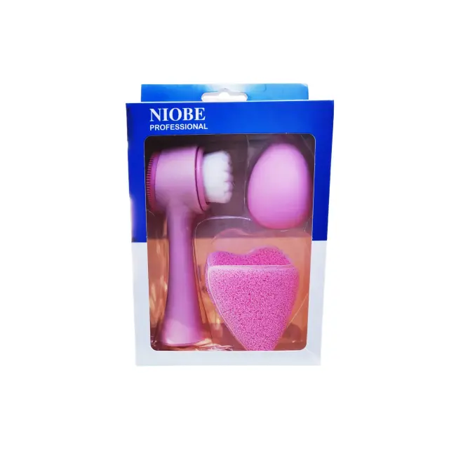 Niobe Professional σετ με σφουγγαράκια μακιγιάζ και βουρτσάκι