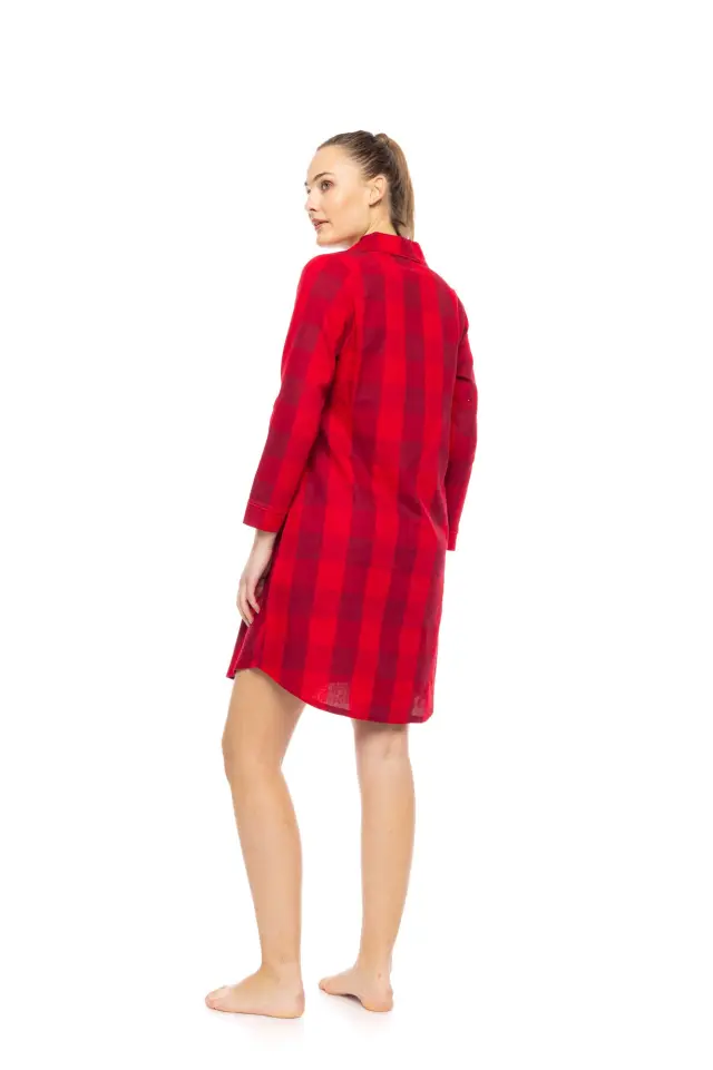 W1839 - Type - NIGHTGOWN BUTTONED RASPBERRY PLAID 3