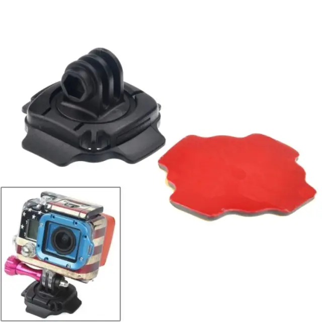 Περιστρεφόμενη 360° Βάση Κράνους Για GoPro Και Άλλες Action Κάμερες Με Αυτοκόλλητα - OEM