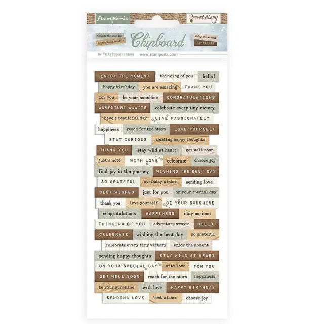 Die Cuts Chipboard Stamperia 15x30cm, Secret Diary