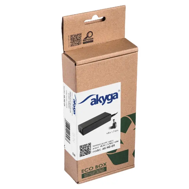Τροφοδοτικό Notebook Akyga AK-ND-09 18.5V /3.54A 65W 4.8x1.7mm HP 1.2m 2
