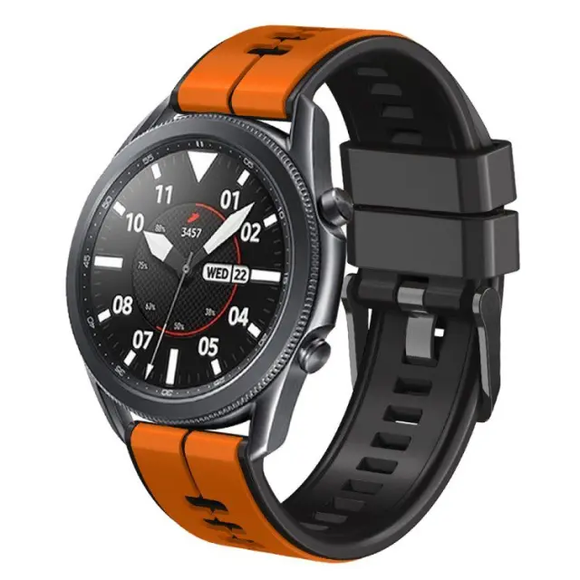 Dual Colour Λουράκι για Smartwatch 20mm-Orange/Black OEM