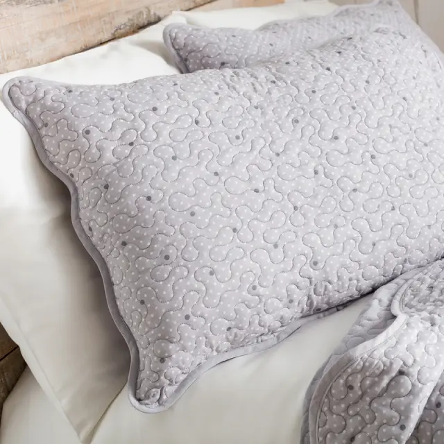 Σετ Κουβρλί 220Χ240cm + 2 μαξ/θήκες GOFIS HOME Pindot Γκρι 526A/14 3
