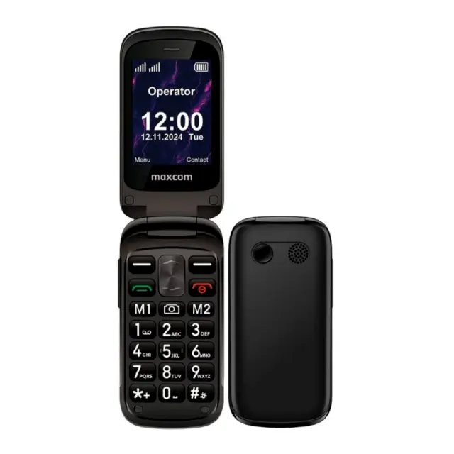 Maxcom MM834 4G Dual Sim 2.4" με Βάση Φόρτισης, Κάμερα, Ραδιόφωνο, Φακό 1000mAh Μαύρο