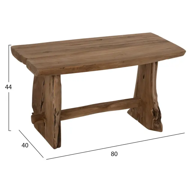 Παγκάκι Yedi από μασίφ ξύλο Teak φυσικό 80x40x44 εκ. 2