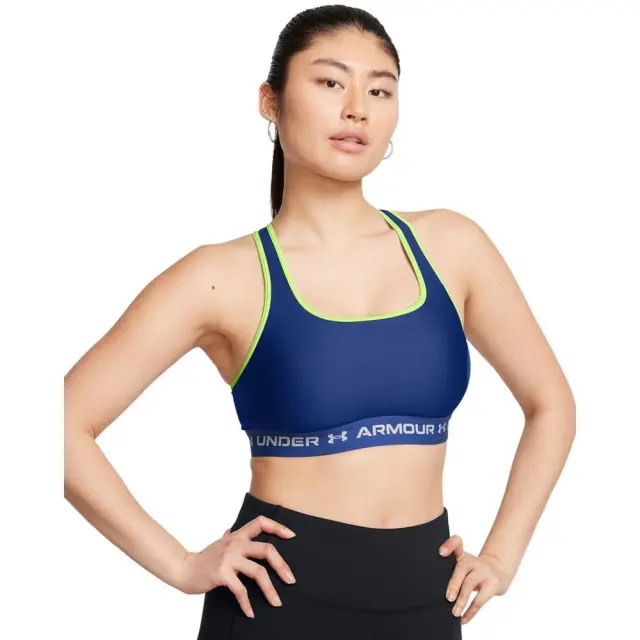 Under Armour Crossback Mid Bra (1361034-432) - Μπλέ-Λαχανί 2