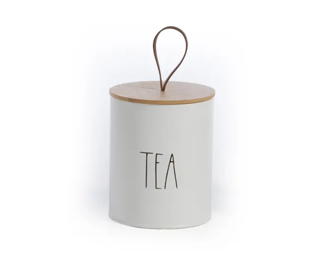 Nef-Nef Homeware Δοχείο Για Τσάι Μεταλλικό 'Tea' 10,4x10,4x13 White