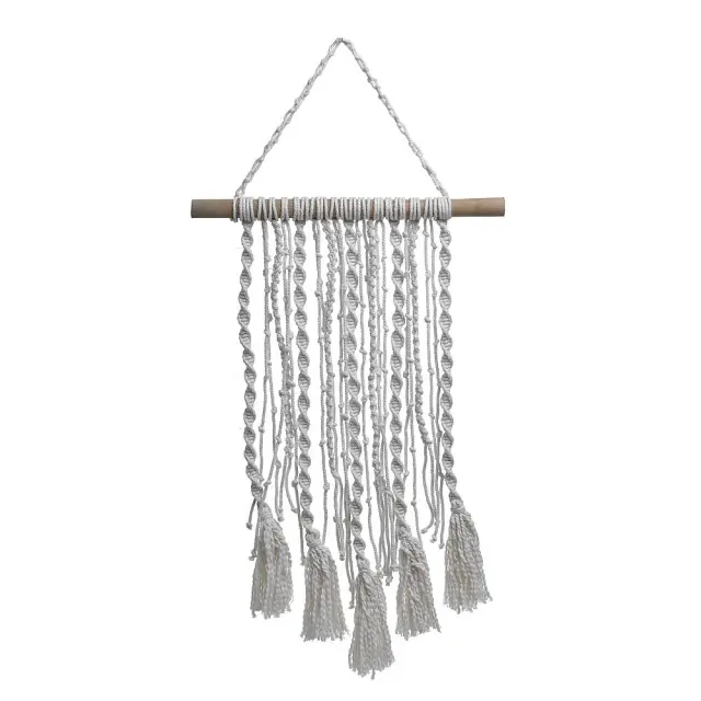 Διακοσμητικό Τοίχου Macrame Λευκό/Φυσικό 35x2x70cm 3-70-047-0026