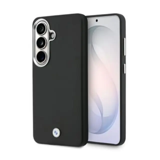 BMW Signature PU Leather Metal Logo Magnetic Case for Samsung Galaxy S26+ Black