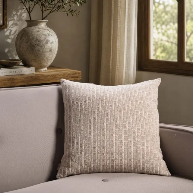 Μαξιλαροθήκη Joliet 02 Sand TEORAN 65x65cm δαπέδου με γέμιση